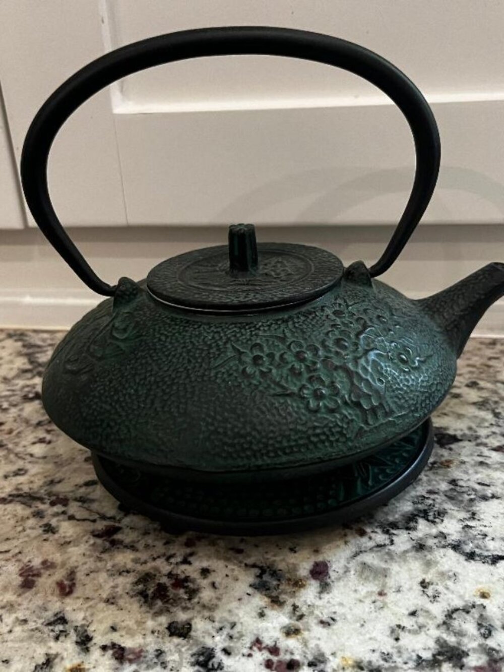 Herman Dodge & Son Cast Iron Teapot and Trivet